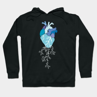 Blue heart v2 Hoodie